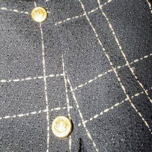 SHEIN Black and Gold Plaid Mini Skirt